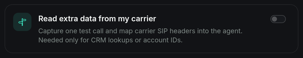 Read extra data from my carrier toggle